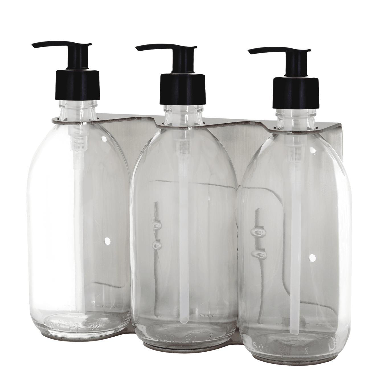 Nickel Triple Wall Mounted Soap Dispenser  | S251584