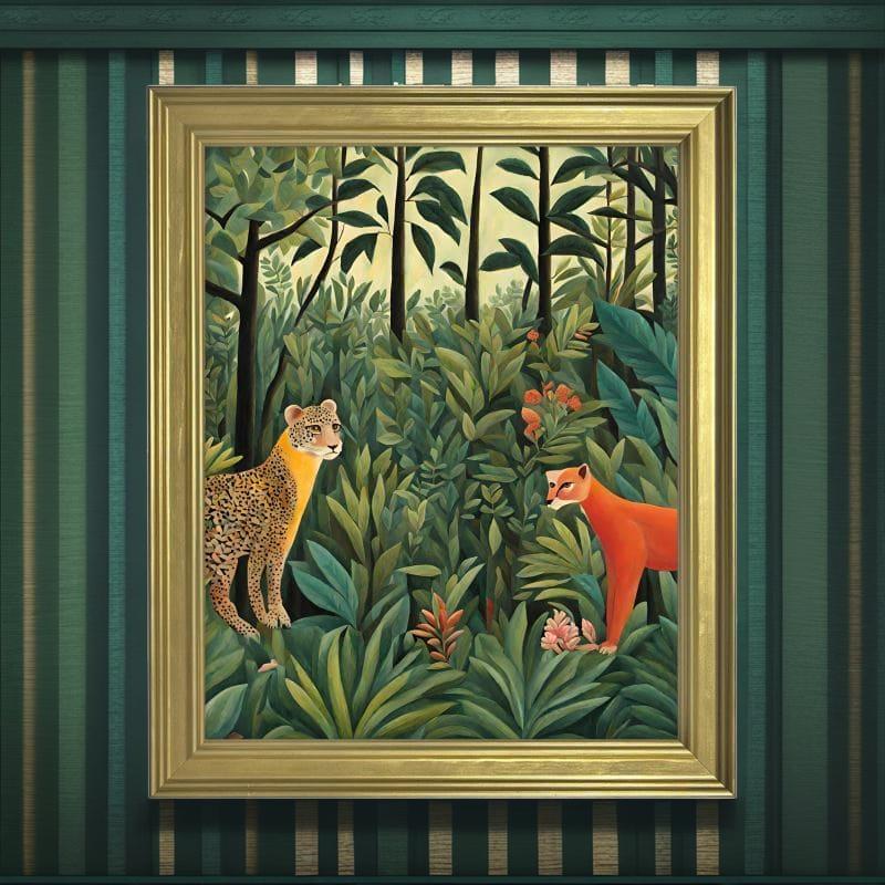 Classic Framed Art Print | Rousseau Inspired | S2424 - Classic Framed Art Print | Rousseau Inspired | S2424 - Sisuverse