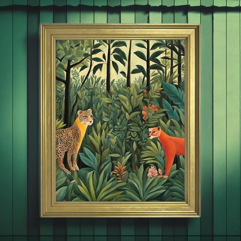 Classic Framed Art Print | Rousseau Inspired | S2424 - Classic Framed Art Print | Rousseau Inspired | S2424 - Sisuverse