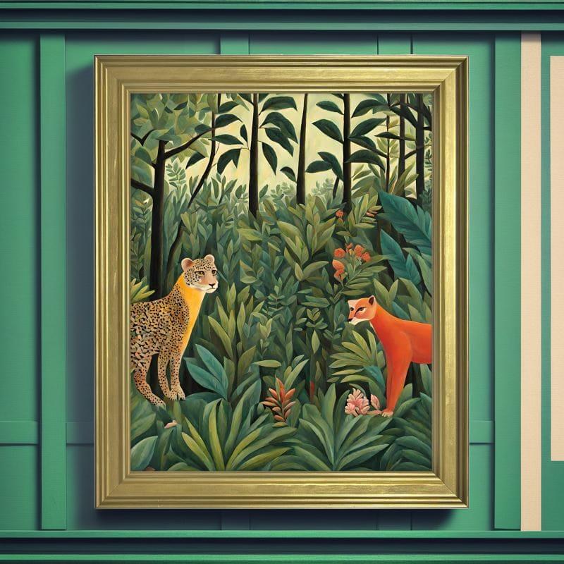 Classic Framed Art Print | Rousseau Inspired | S2424 - Classic Framed Art Print | Rousseau Inspired | S2424 - Sisuverse