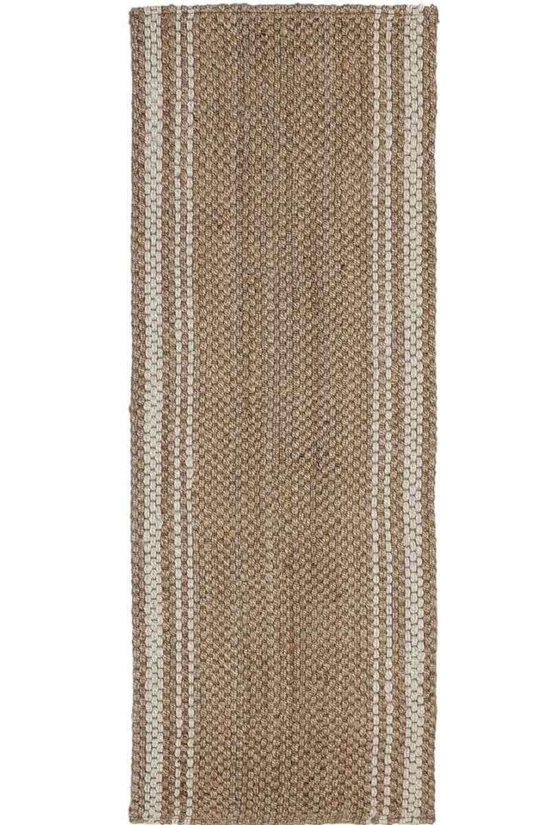 Jute Check Natural Rug Striped & Geometric Hand  | S25369 | woven