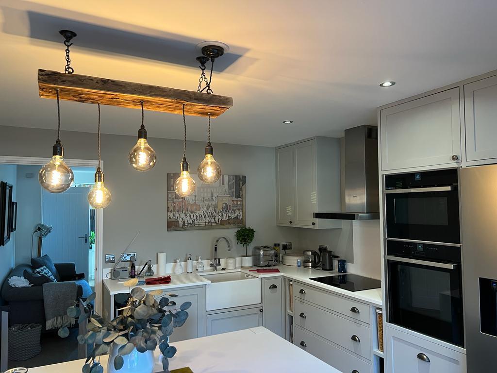 Wooden Beam Chandelier - Norwegian Spruce Cluster Pendant Light  | S251491