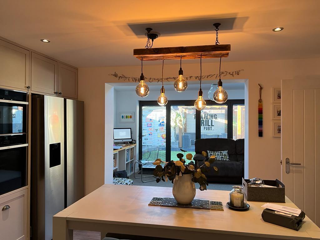 Wooden Beam Chandelier - Norwegian Spruce Cluster Pendant Light  | S251491