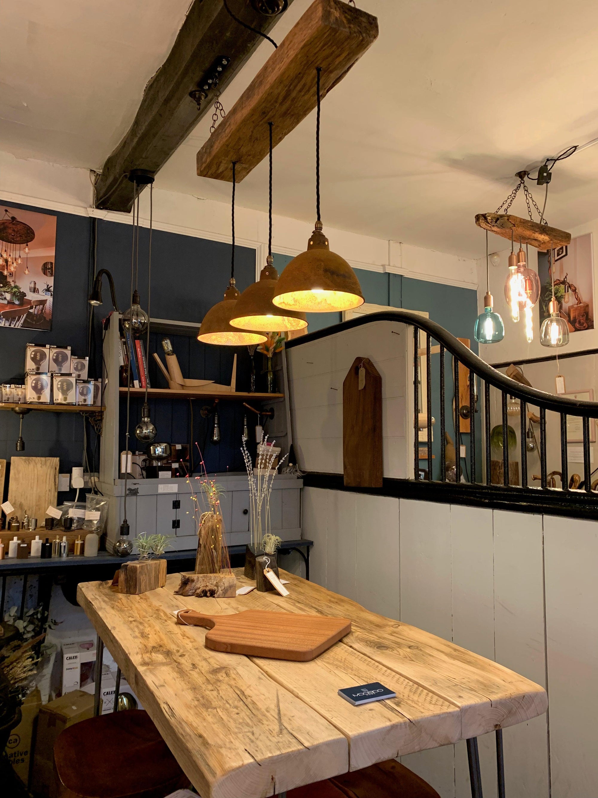 Oak Beam Light with Shades  | S251486