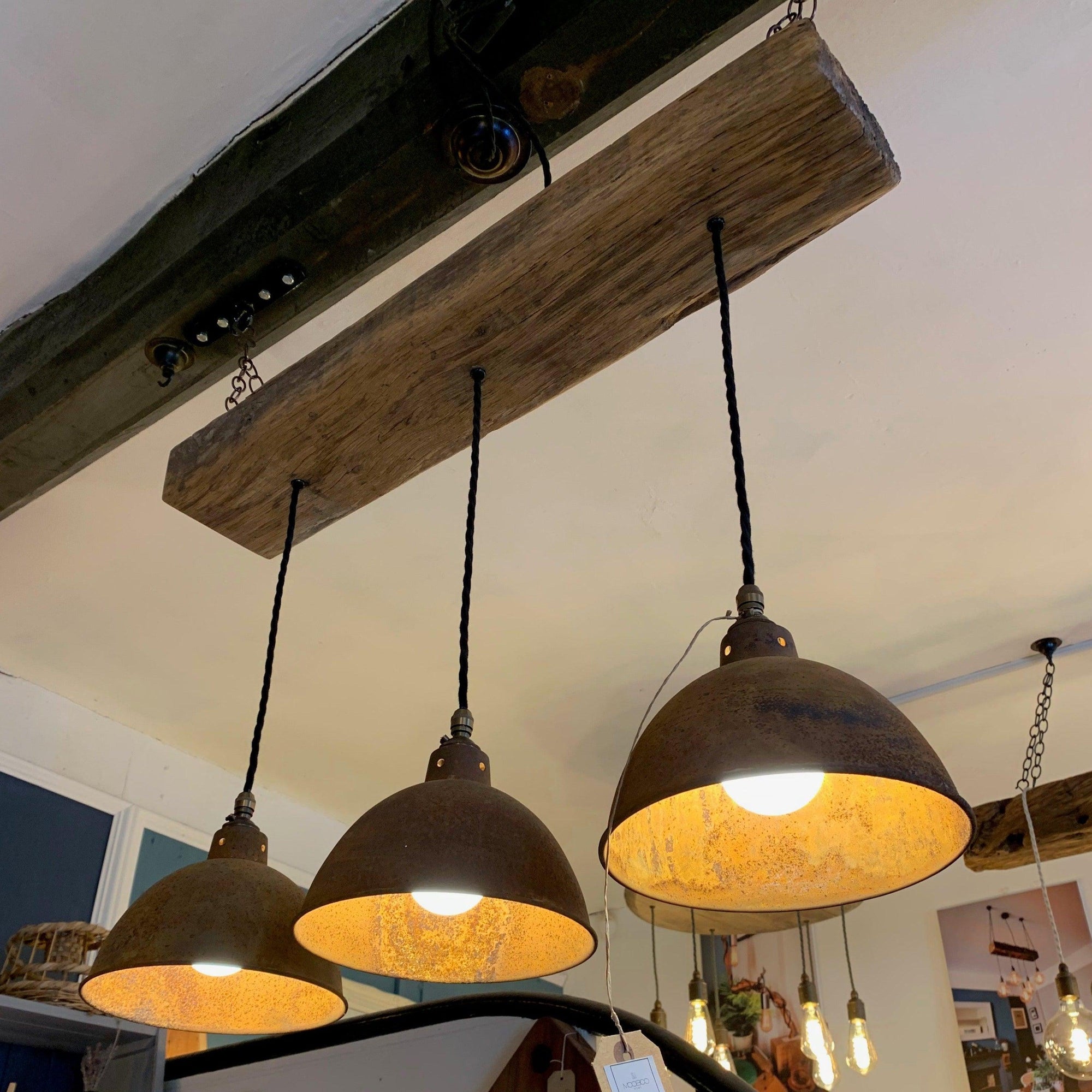Oak Beam Light with Shades  | S251486