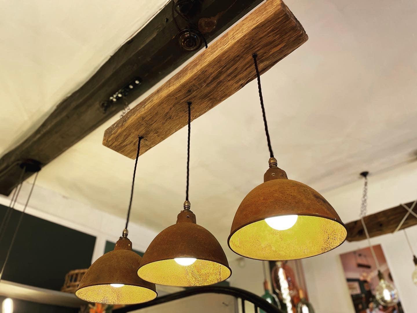 Oak Beam Light with Shades  | S251486